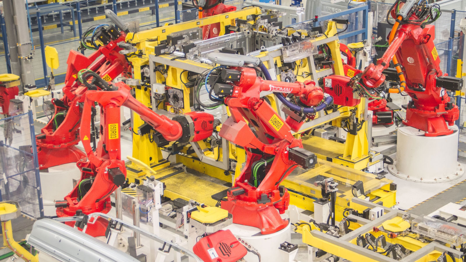 Comau robots are being monitored by an automatic system to enhance operational visibility and improve maintenance efficiency. The system captures production and process data, identifies performance deviations, signals anomalies, and verifies user-defined KPIs to help the engineering team optimize robot utilization, reduce unplanned downtime, and strengthen overall process reliability. Comau robots are being monitored by an automatic system to enhance operational visibility and improve maintenance efficiency. The system captures production and process data, identifies performance deviations, signals anomalies, and verifies user-defined KPIs to help the engineering team optimize robot utilization, reduce unplanned downtime, and strengthen overall process reliability.