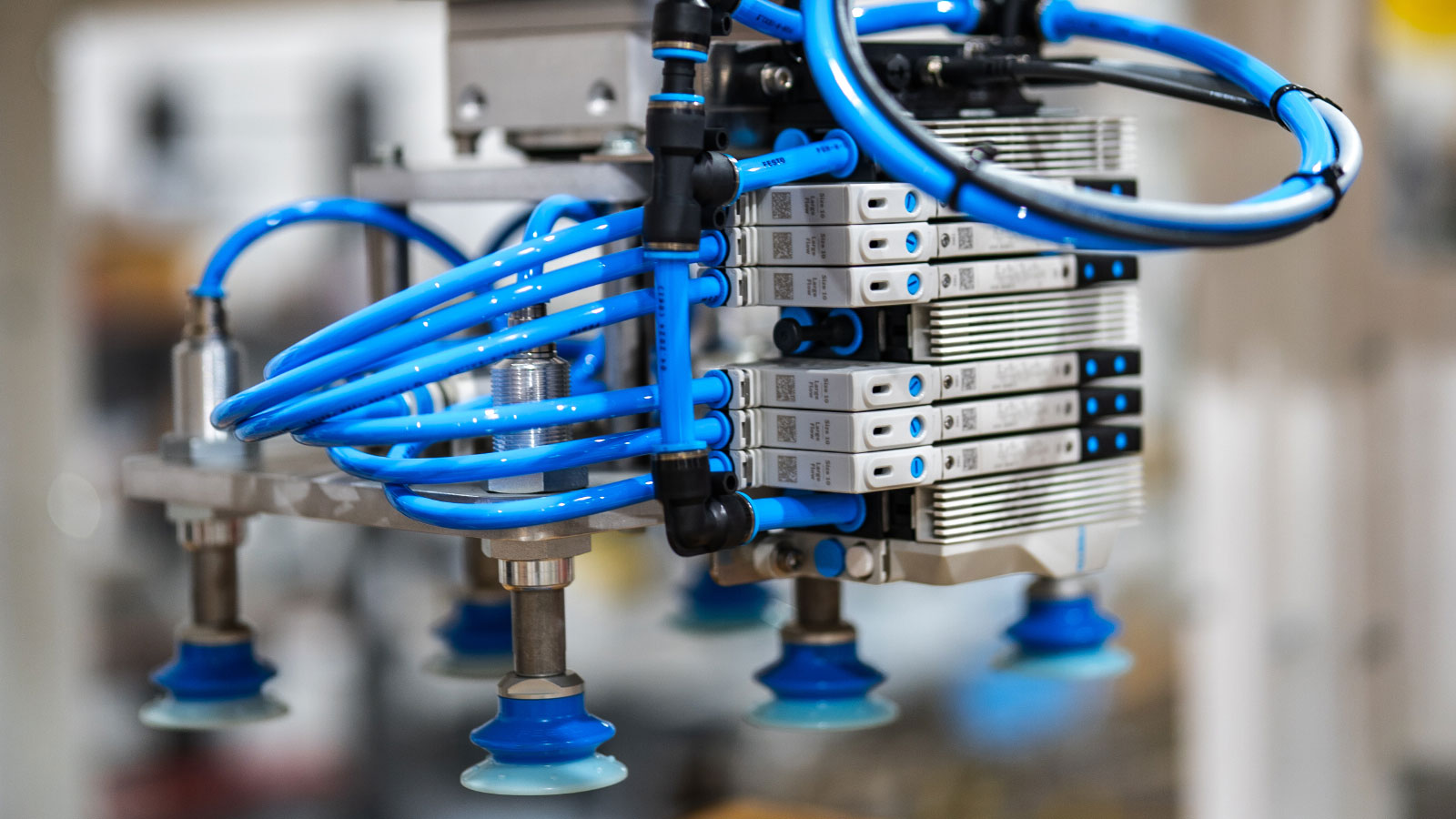 The new Flex Stack series of gantry palletizers/de-palletizers is based on Festo mechatronic technology. Return on investment (ROI) in one year is doable for operations switching from labor-intensive palletizing to an automated Flex Stack option. The new Flex Stack series of gantry palletizers/de-palletizers is based on Festo mechatronic technology. Return on investment (ROI) in one year is doable for operations switching from labor-intensive palletizing to an automated Flex Stack option.