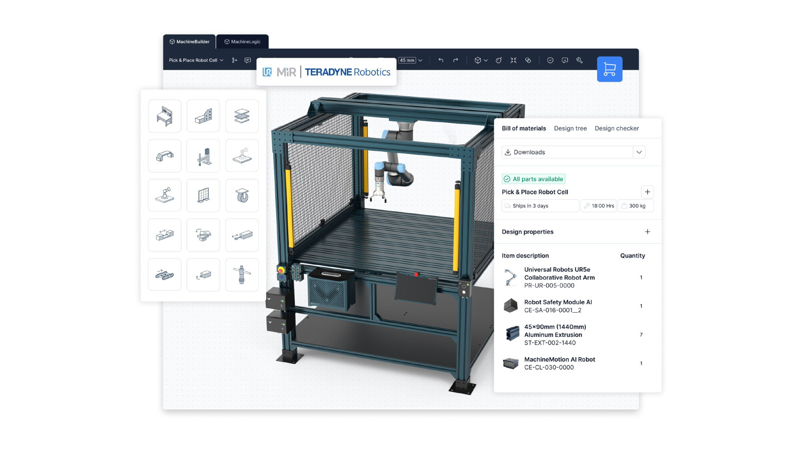 New Universal Robots - optimized digital twin environment developed by Vention and Teradyne Robotics. 